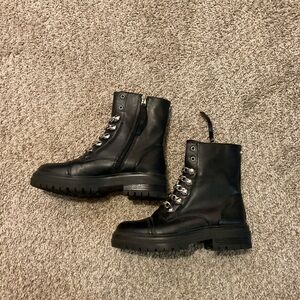 Circus by Sam Edelman Black Combat Boots 6.5M